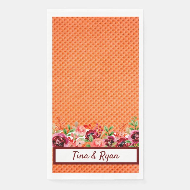 Servilleta De Papel Toalla de mano elegante floral personalizada para  (Anverso)