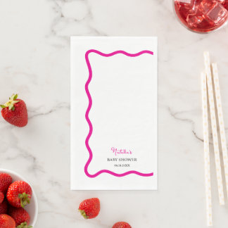 Servilleta De Papel Toalla de papel para invitados Hot Pink Wave Frame