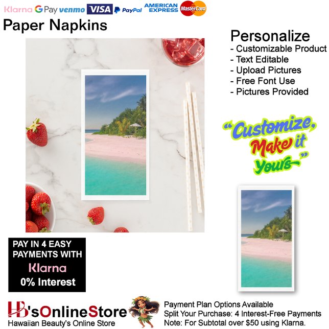 Servilleta De Papel Toalla de papel Sunset Beach 10 (Sunset Beach Tables Kitchen Restaurant Decor Paper Guest Towels 10.)
