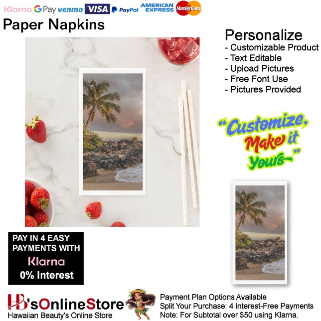 Servilleta De Papel Toalla de papel Sunset Beach 12 (Sunset Beach Tables Kitchen Restaurant Decor Paper Guest Towels 12.)