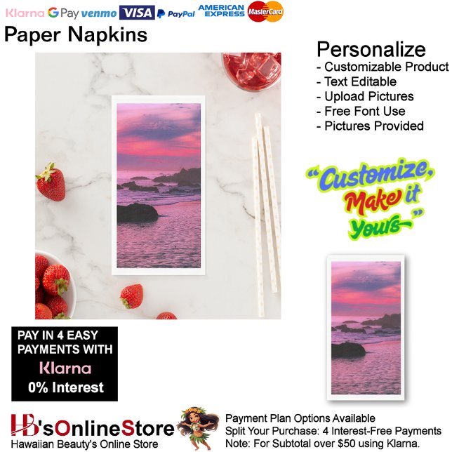 Servilleta De Papel Toalla de papel Sunset Beach 16 (Sunset Beach Tables Kitchen Restaurant Decor Paper Guest Towels 16.)