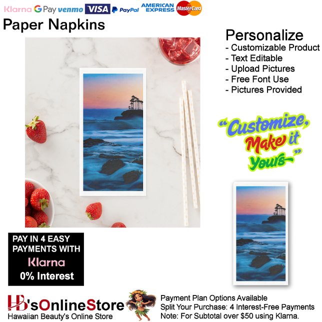 Servilleta De Papel Toalla de papel Sunset Beach Guest (Sunset Beach Tables Kitchen Restaurant Decor Paper Guest Towels 4.
)