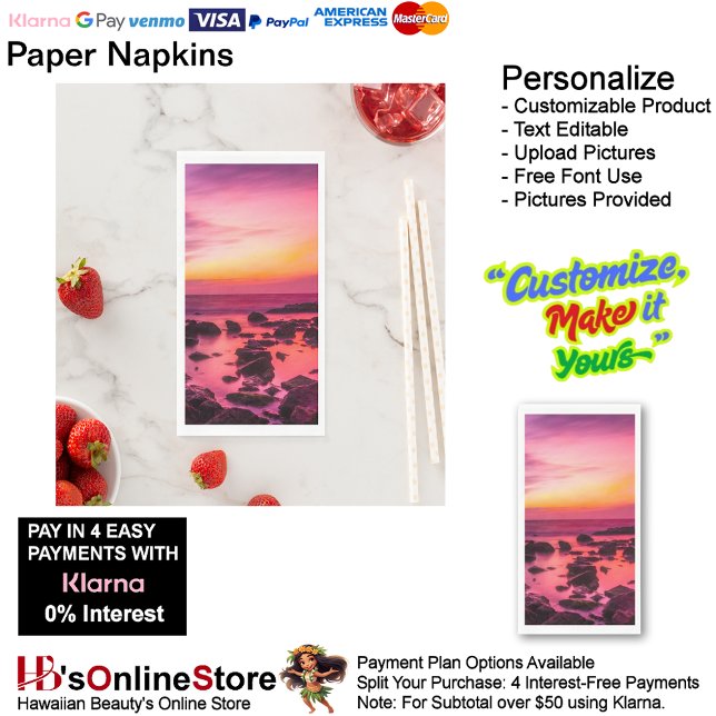 Servilleta De Papel Toalla de papel Sunset Beach Guest Toalla (Sunset Beach Tables Kitchen Restaurant Decor Paper Guest Towels 42.)