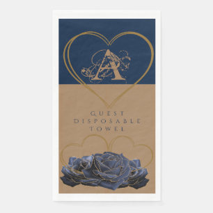 Servilleta De Papel Toalla desechable Romance en oro y azul