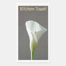 Servilleta De Papel Toalla gris de flor blanca