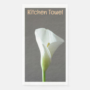 Servilleta De Papel Toalla gris de flor blanca