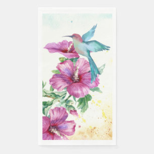 Servilleta De Papel Toalla invitada de papel Hummingbird Watercolor