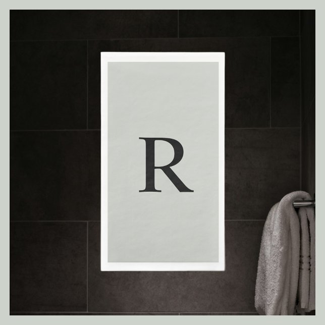 Servilleta De Papel Toalla invitada de papel monogramado gris y negro (Subido por el creador)