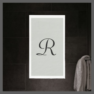Servilleta De Papel Toalla invitada de papel monogramado gris y negro