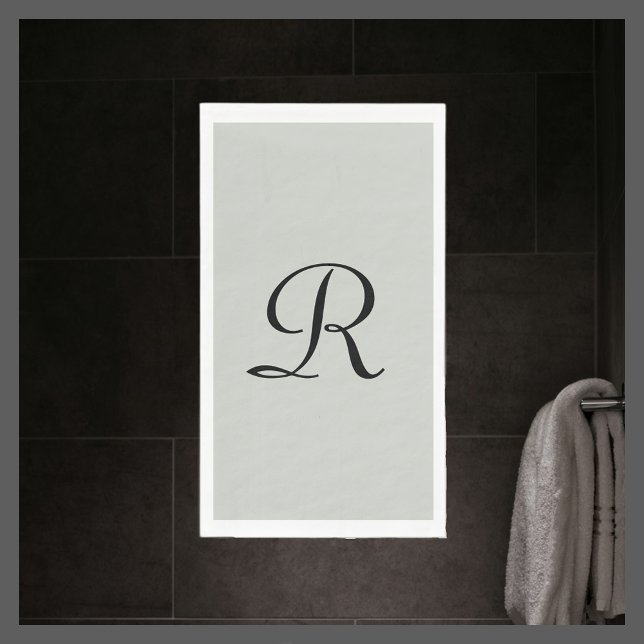 Servilleta De Papel Toalla invitada de papel monogramado gris y negro (Subido por el creador)