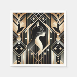 Servilleta De Papel Toallas abstractas de gato negro decorativo