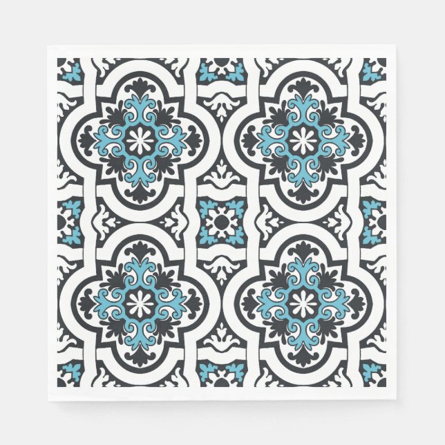 Servilleta De Papel Toallas azules de azulejo portugués (Anverso)