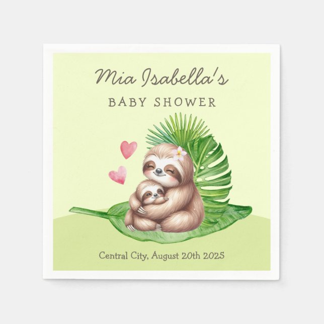 Servilleta De Papel Toallas Baby Shower para Personalizable Mamá y Beb (Anverso)