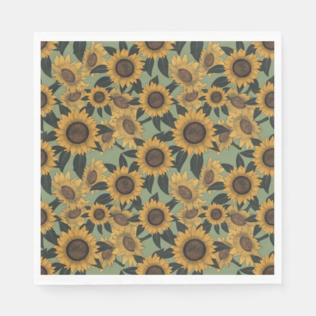 Servilleta De Papel Toallas Baby Shower Sunflower Bloom (Anverso)