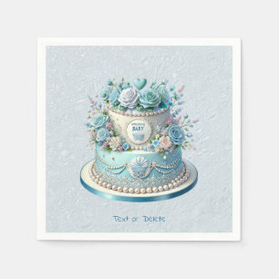 Servilleta De Papel Toallas Blue Cake Flowers