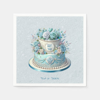 Servilleta De Papel Toallas Blue Cake Flowers