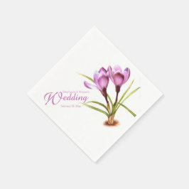 Servilleta De Papel Toallas boda púrpura crocus acuarela