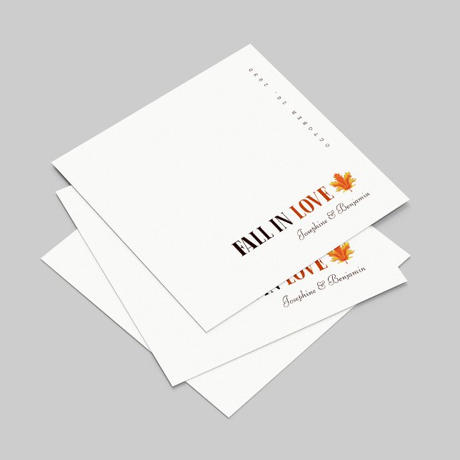 Servilleta De Papel Toallas Bodas de Elegancia de Otoño Personalizadas (Autumn Love Customized Elegant Design Fall Wedding Napkins)