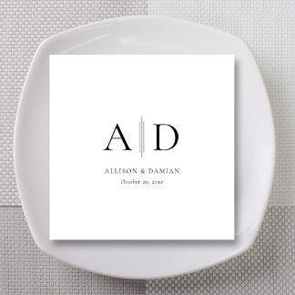 Servilleta De Papel Toallas Bodas de Monograma y Nombres Personalizado