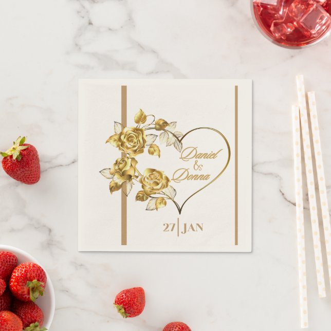Servilleta De Papel Toallas Bodas de oro personalizadas (In situ)