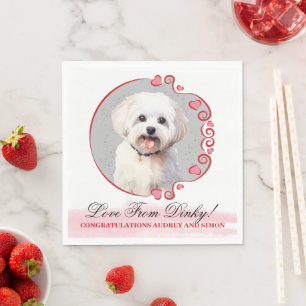 Servilleta De Papel Toallas Bodas maltesas con foto de perros