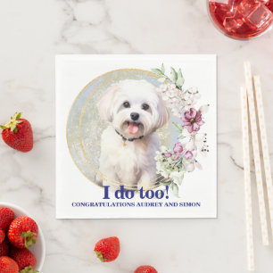 Servilleta De Papel Toallas Bodas maltesas con foto de perros