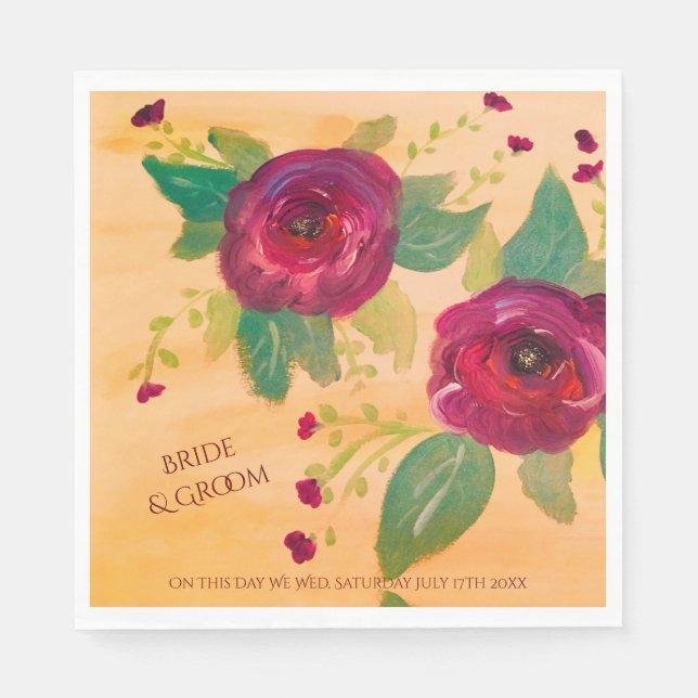 Servilleta De Papel Toallas Bodas personalizadas (Anverso)