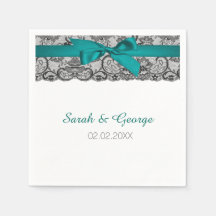 Toallas bodas personalizadas Aqua Lace