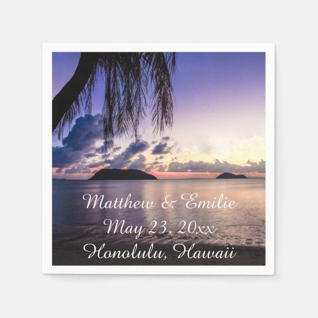 Servilleta De Papel Toallas Bodas personalizadas Beach Sunset (Anverso)