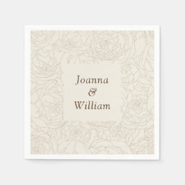 Servilleta De Papel Toallas bodas personalizadas de color beige