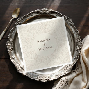 Servilleta De Papel Toallas bodas personalizadas de color beige