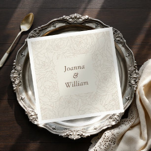 Servilleta De Papel Toallas bodas personalizadas de color beige
