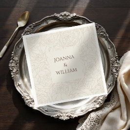 Servilleta De Papel Toallas bodas personalizadas de color beige