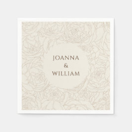 Servilleta De Papel Toallas bodas personalizadas de color beige