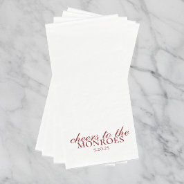 Servilleta De Papel Toallas Bodas personalizadas elegantemente rojas