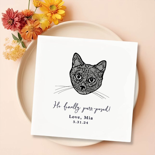 Servilleta De Papel Toallas Bodas personalizadas para gato negro y bla (Subido por el creador)