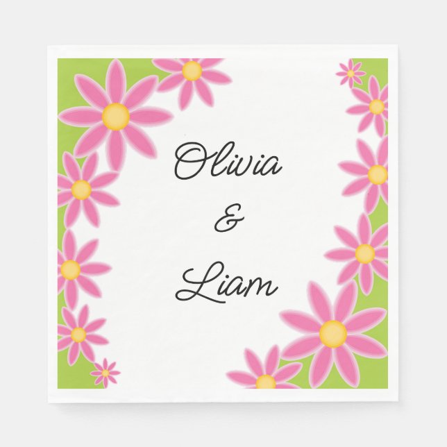 Servilleta De Papel Toallas bodas personalizadas retro (Anverso)