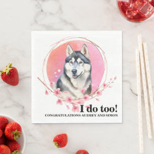 Servilleta De Papel Toallas Bodas siberianas con foto de perros