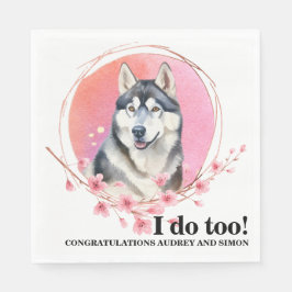 Servilleta De Papel Toallas Bodas siberianas con foto de perros