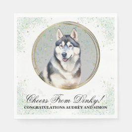 Servilleta De Papel Toallas Bodas siberianas con foto de perros