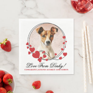 Servilleta De Papel Toallas Bodas Smooth Fox Terrier Con Perro Foto