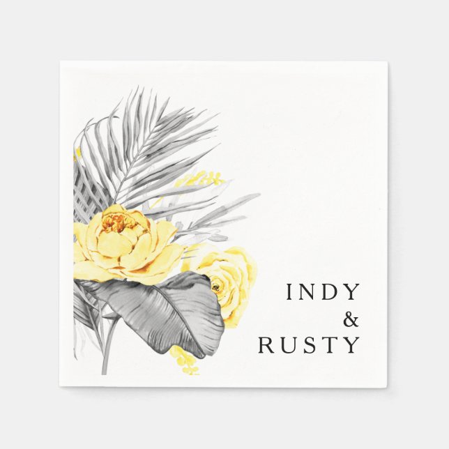 Servilleta De Papel Toallas Bodas tropicales modernas (Anverso)