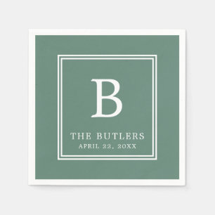 Servilleta De Papel Toallas Bodas verdes personalizadas Eucalyptus