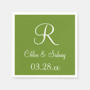 Servilleta De Papel Toallas coloreadas de diseño monograma de Olive Dr