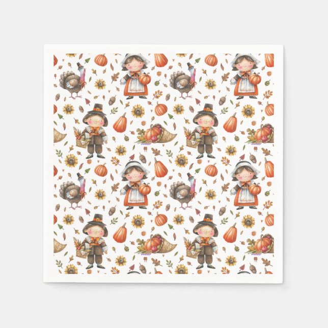 Servilleta De Papel Toallas de Acción de Gracias (Anverso)