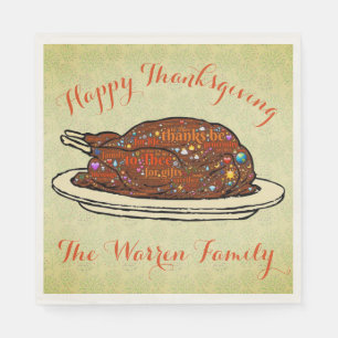 Servilleta De Papel Toallas de Acción de Gracias personalizadas