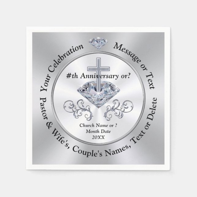 Servilleta De Papel Toallas de Aniversario de la Iglesia, Apreciación  (Anverso)