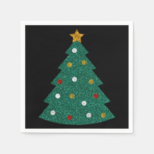 Servilleta De Papel Toallas de árbol de Navidad para purpurinas (Anverso)