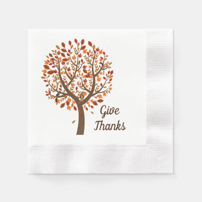 Servilleta De Papel Toallas de árbol de otoño (Anverso)