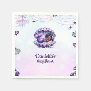 Servilleta De Papel Toallas de Baby Shower Afro Mermaid